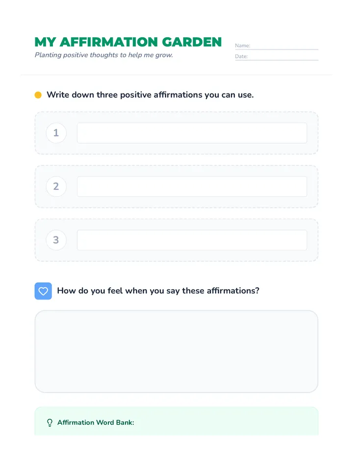 Affirmation Worksheet