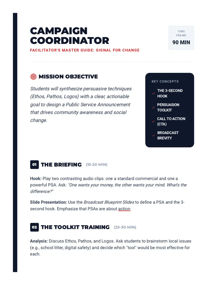 Campaign Coordinator Teacher Guide