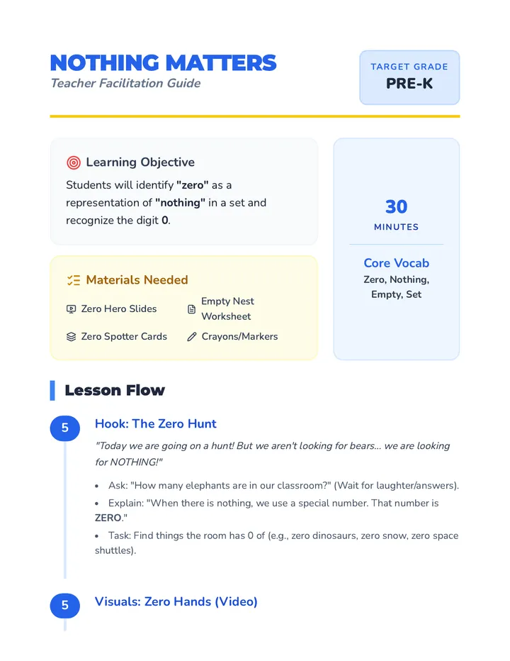 Nothing Matters Teacher Guide