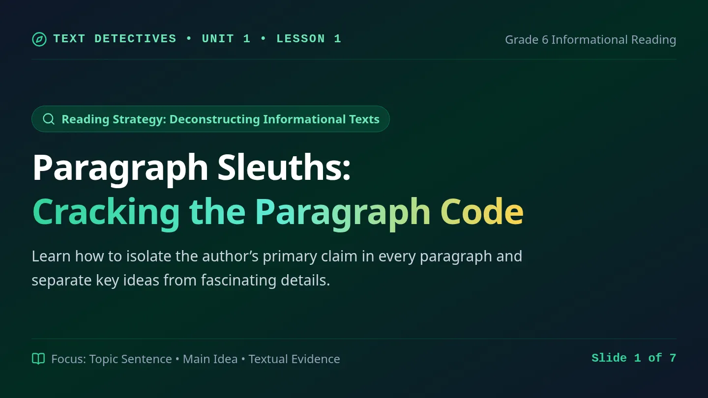 Paragraph Sleuths Slides