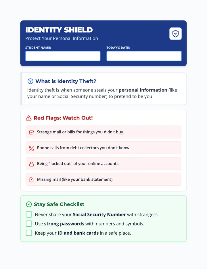 ID Shield Handout page 1