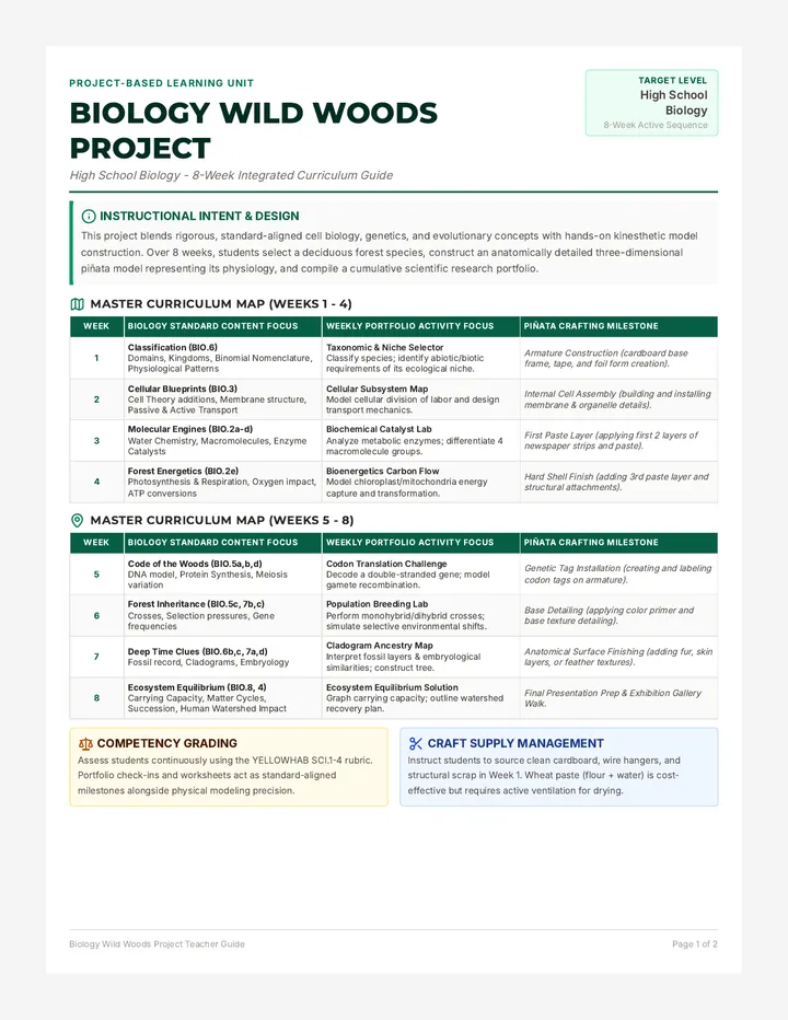 Biology Wild Woods Teacher Guide