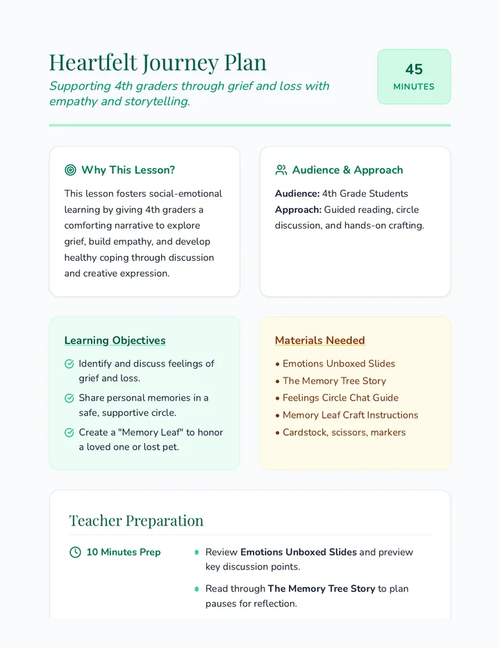 Heartfelt Journey Lesson Plan