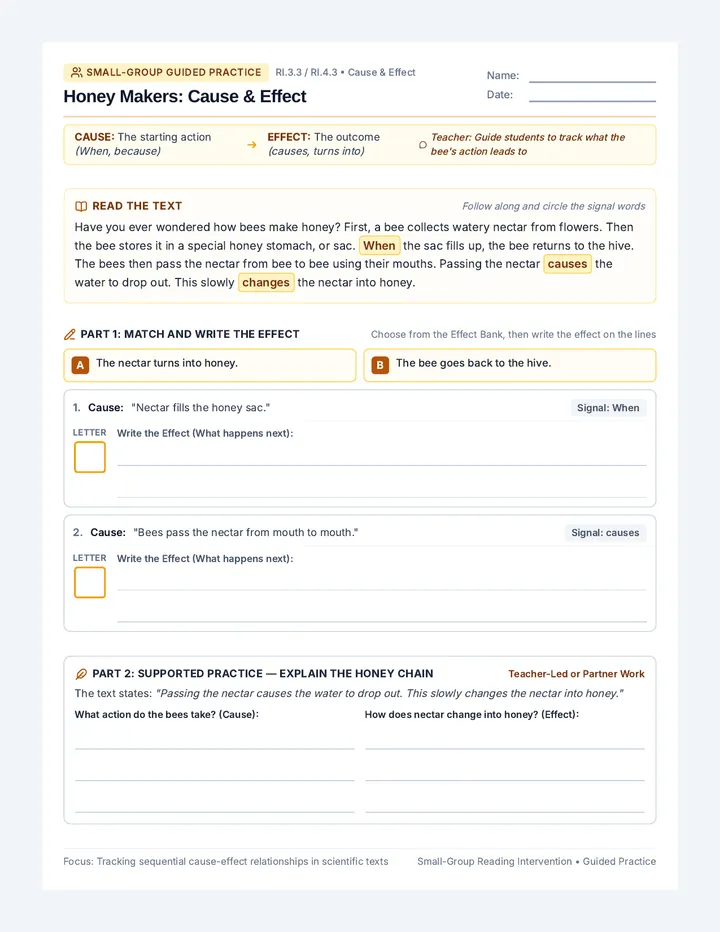 Honey Makers Practice Sheet