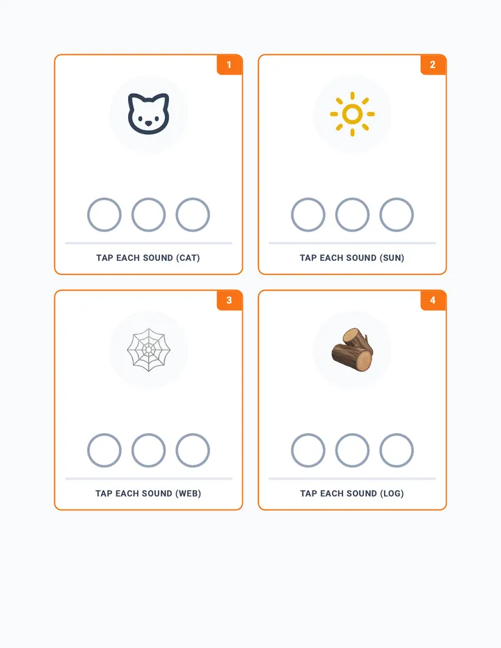 Sound Segmenting Cards