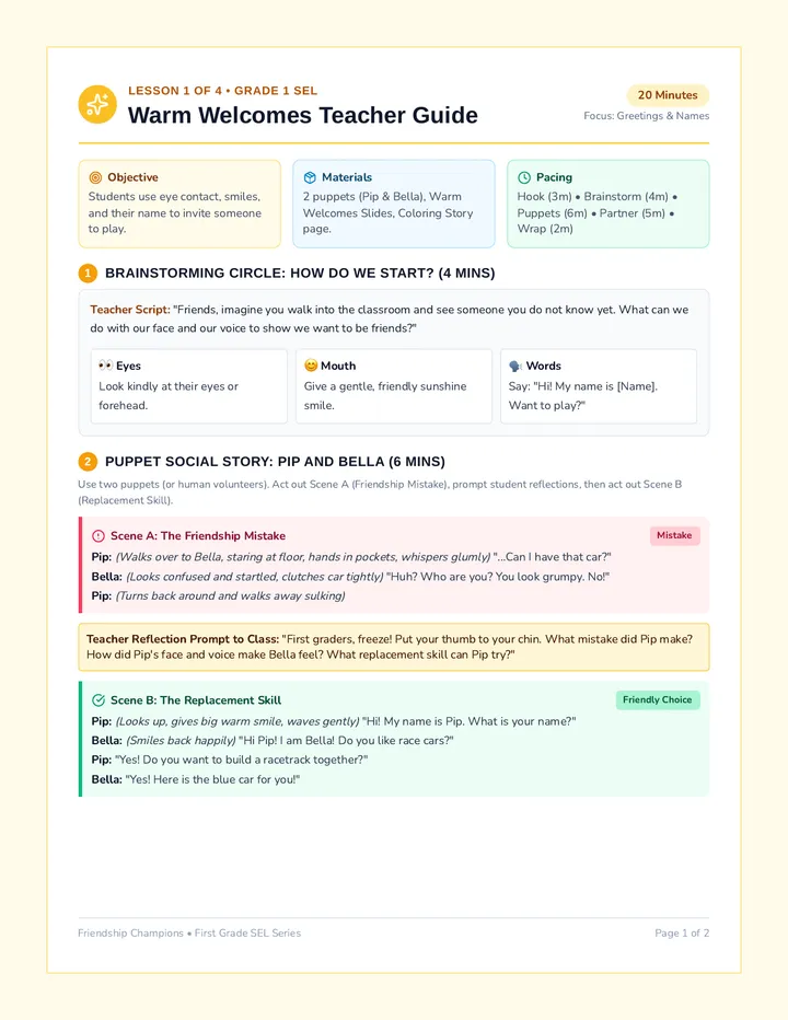 Warm Welcomes Teacher Guide
