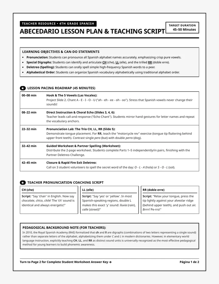 Abecedario Teacher Guide