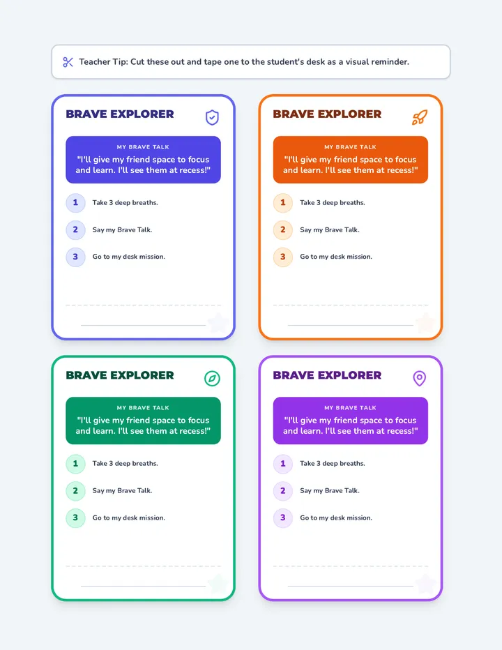 Brave Explorer Desk Cards