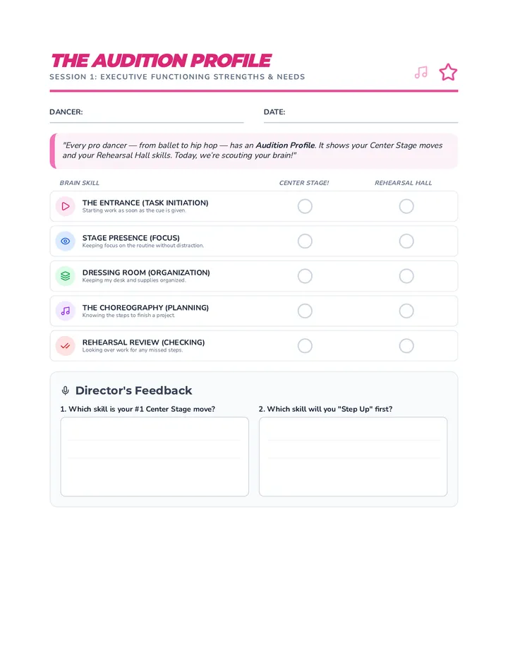 Audition Profile Worksheet