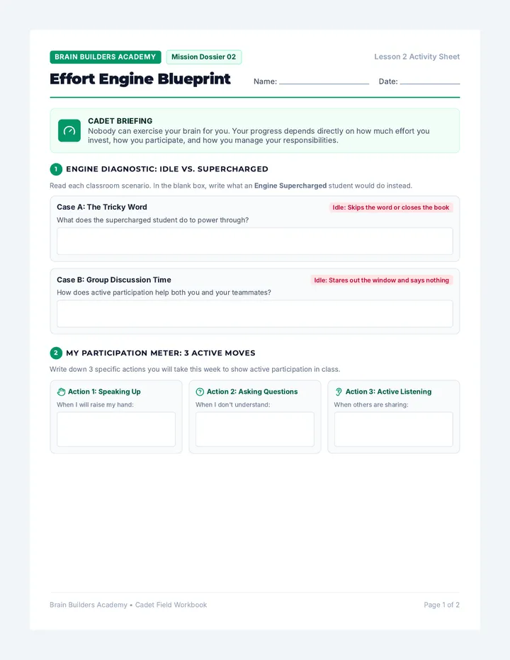 Effort Engine Action Activity