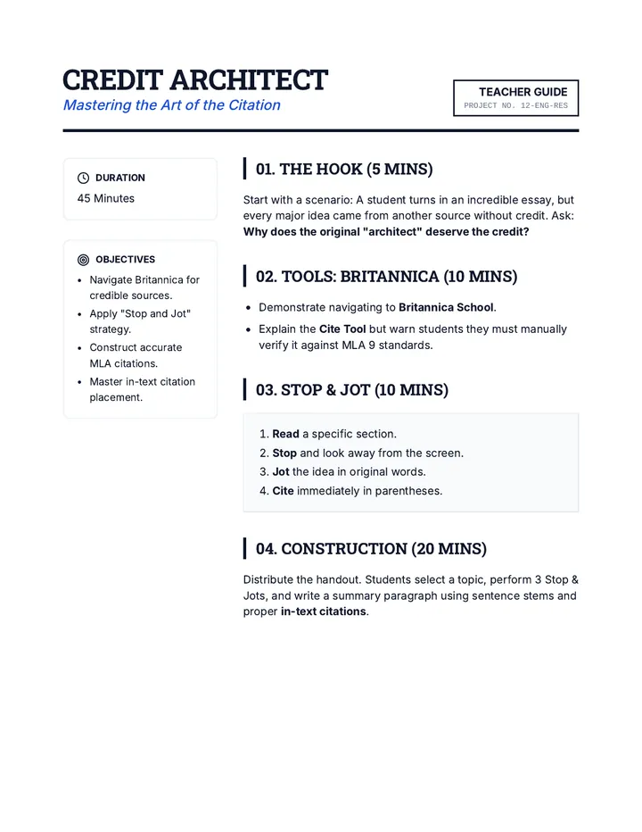 Credit Architect Lesson Plan