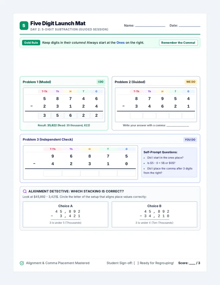 Five Digit Launch Mat