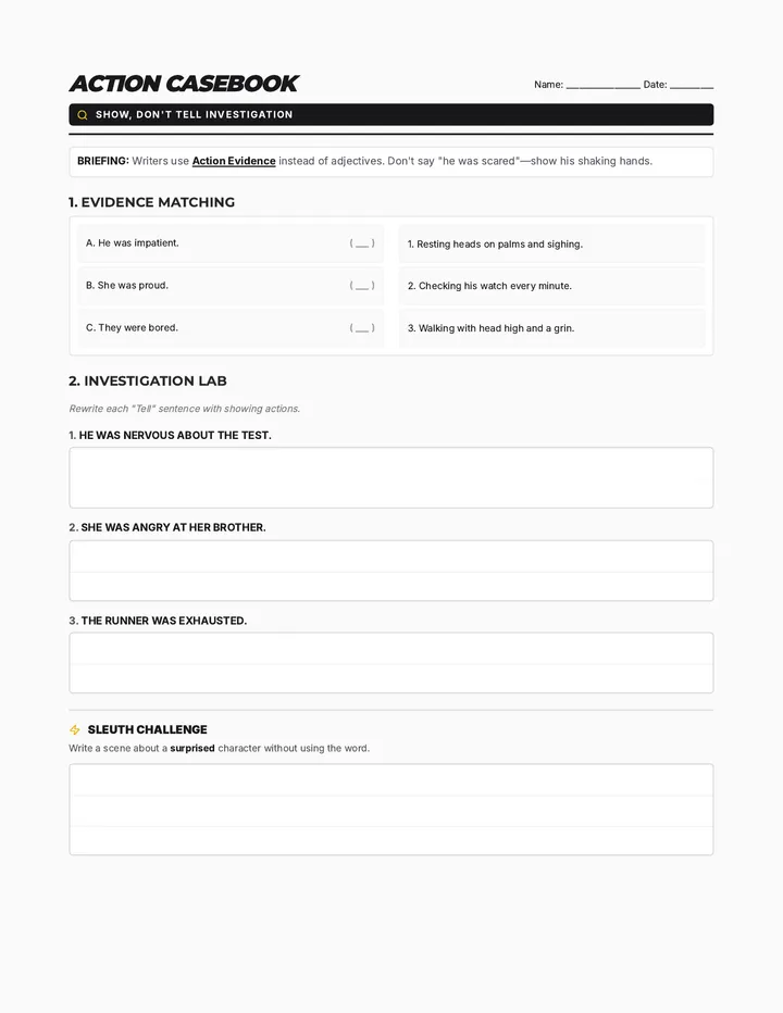Action Casebook Worksheet
