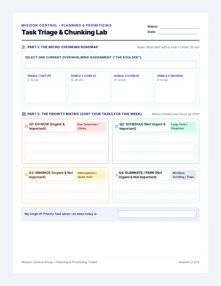 Task Triage Worksheet