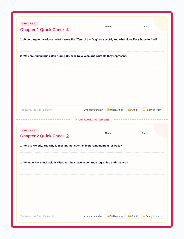 Quick Bites Exit Tickets