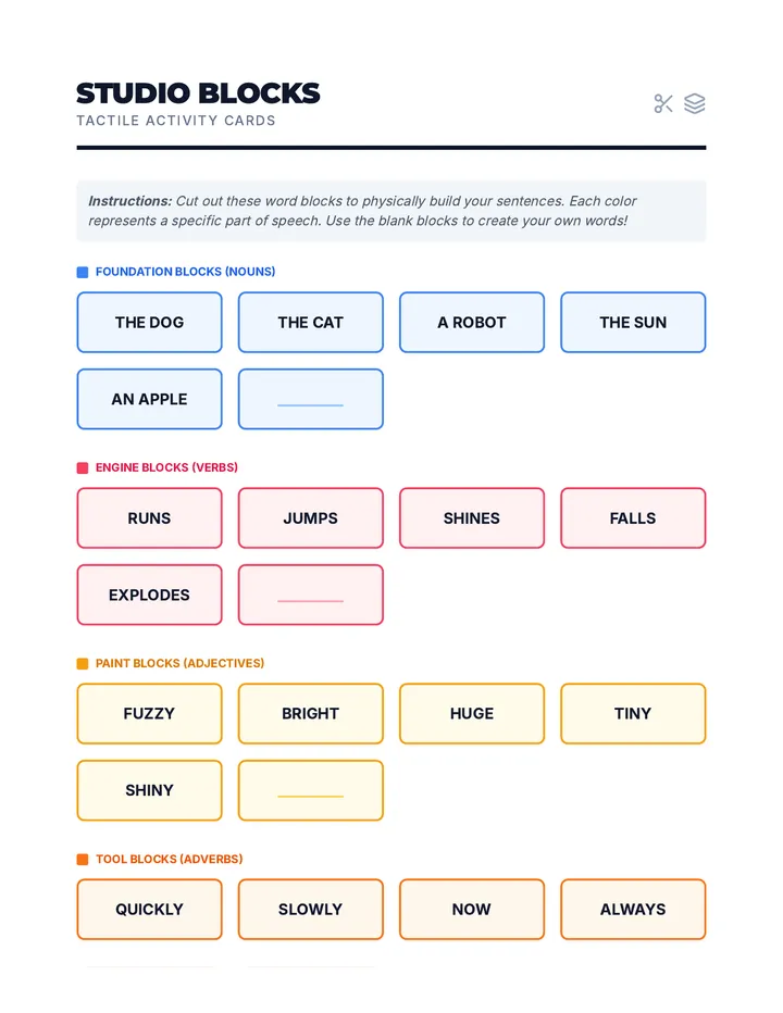 Studio Blocks Activity Cards