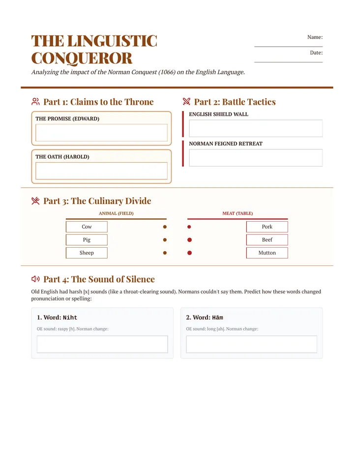 Word War Worksheet