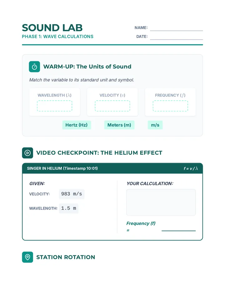 Sound Lab Worksheet
