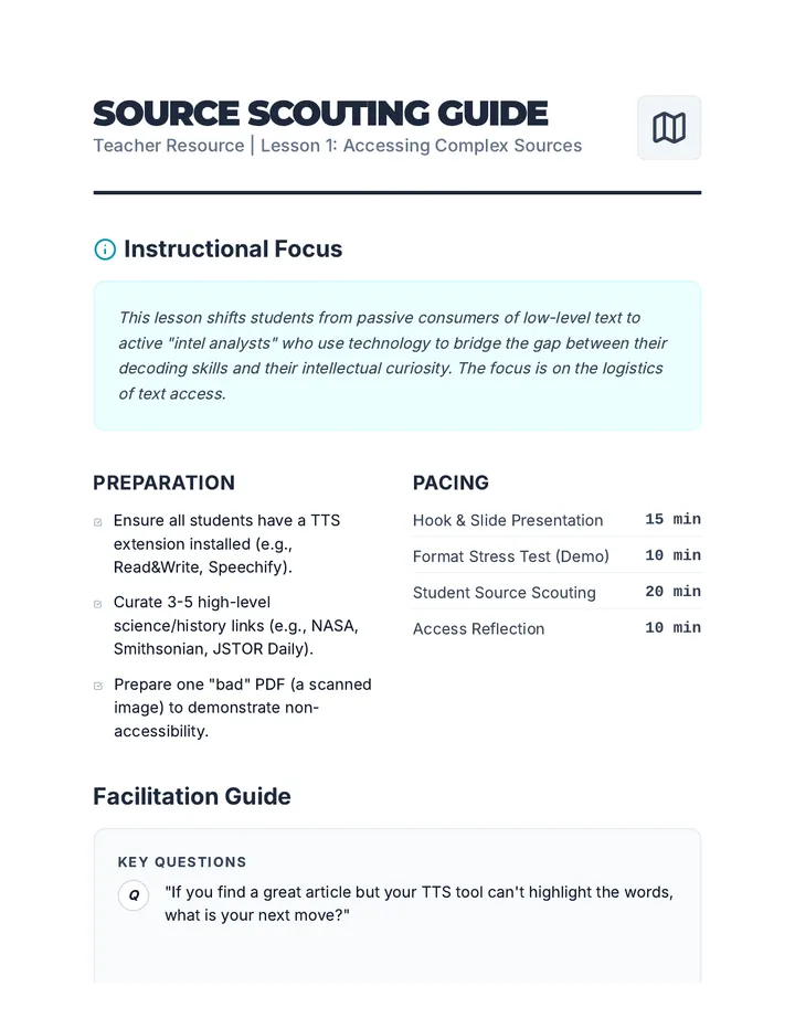 Source Scouting Guide Teacher