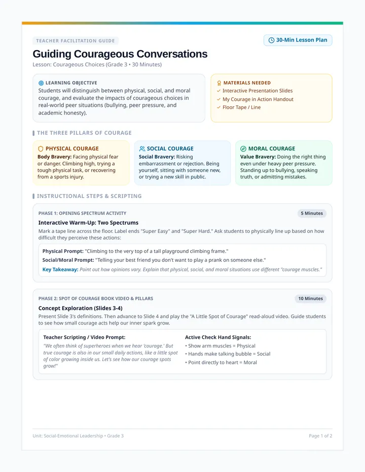 Guiding Courageous Conversations Teacher Guide