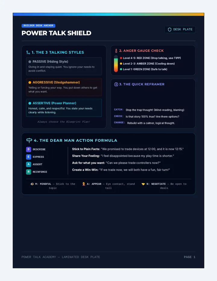 Power Talk Desk Cards