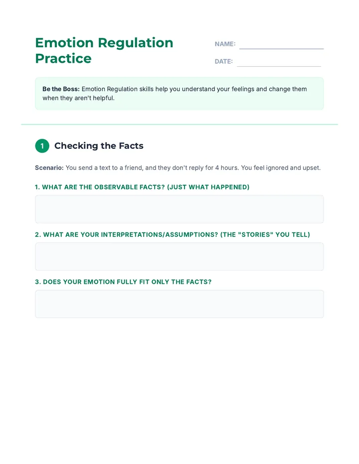 Week 3 Emotion Regulation Worksheet