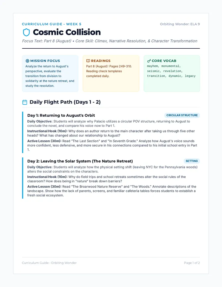 Week 5 Lesson Plan