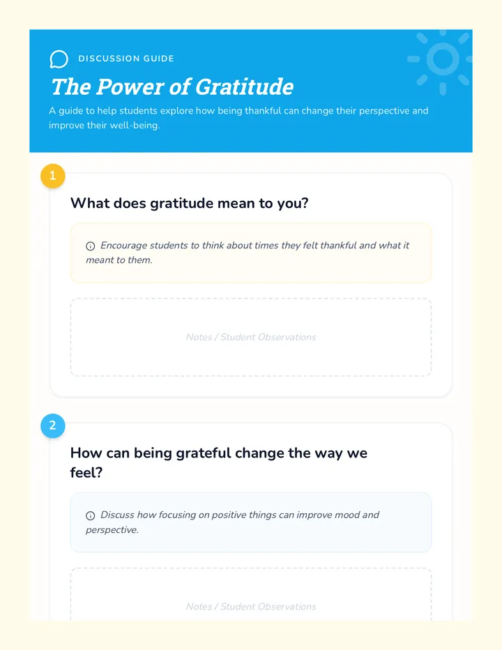 Power of Gratitude Discussion Guide