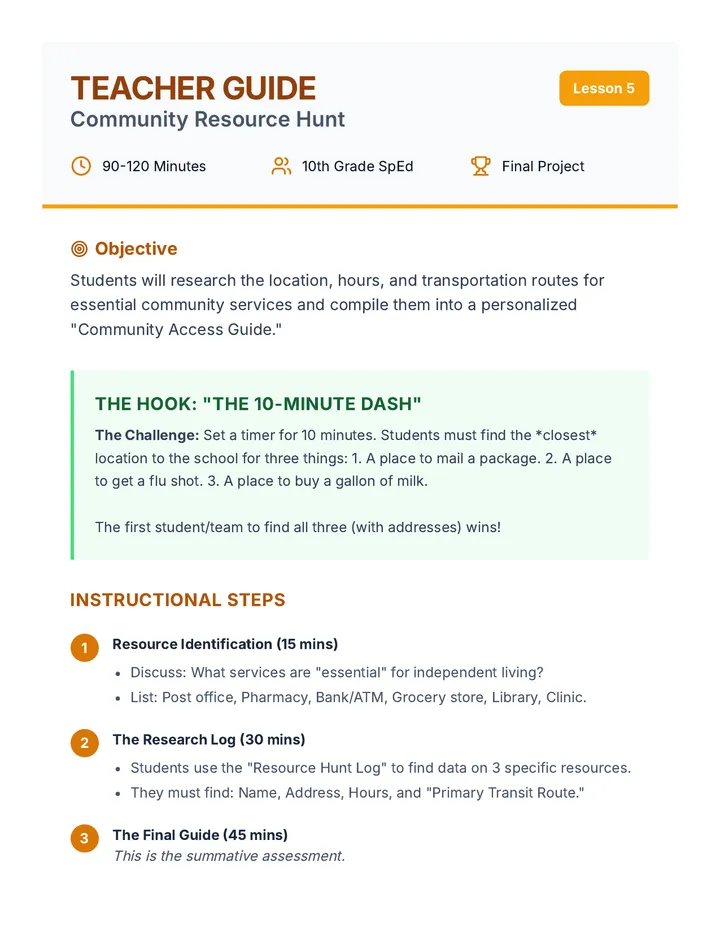 Scavenger Hunt Teacher Guide