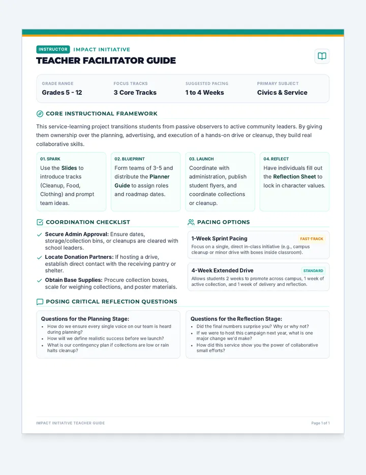 Teacher Facilitator Guide