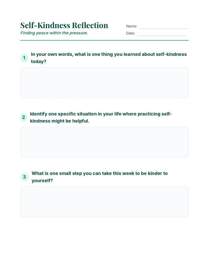 Self-Kindness Reflection Cool Down