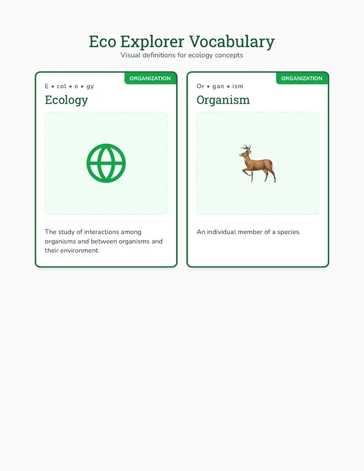 Eco Explorer Flashcards