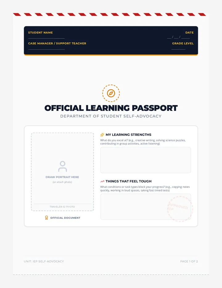 Accommodations Passport Activity