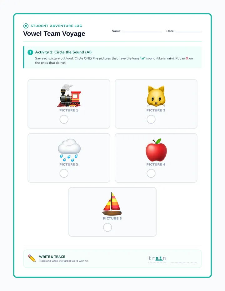 Vowel Team Student Packet