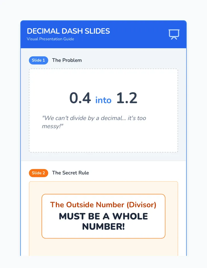 Decimal Dash Slides Guide
