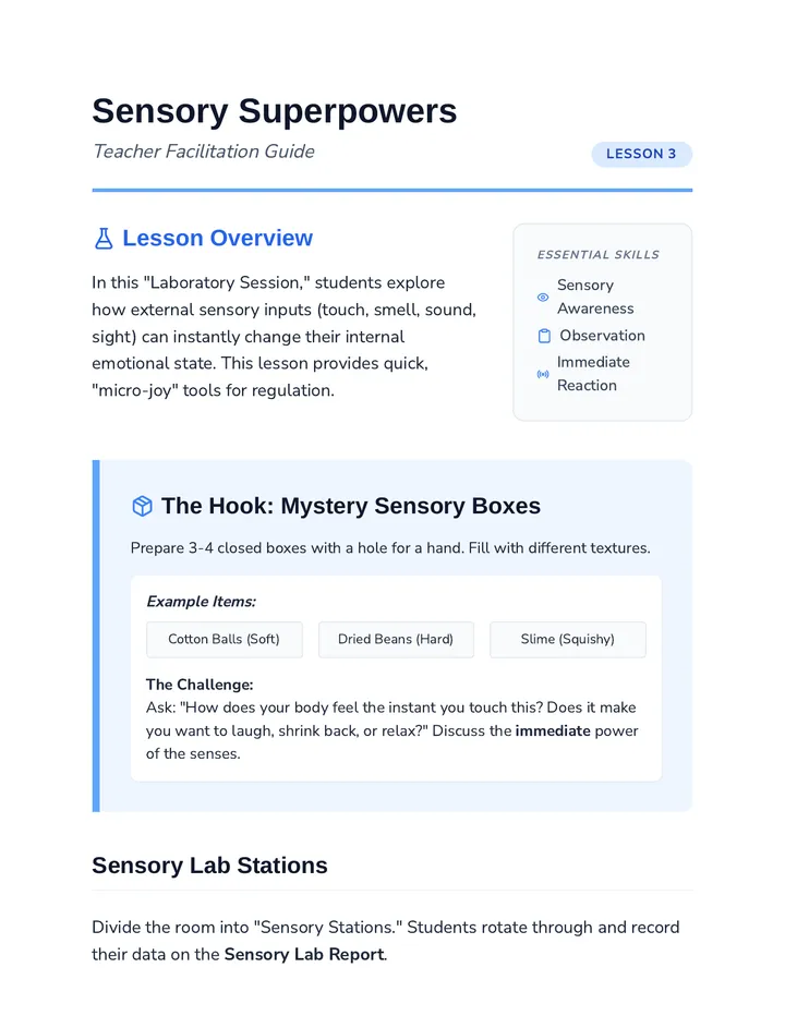 Sensory Superpowers Teacher Guide