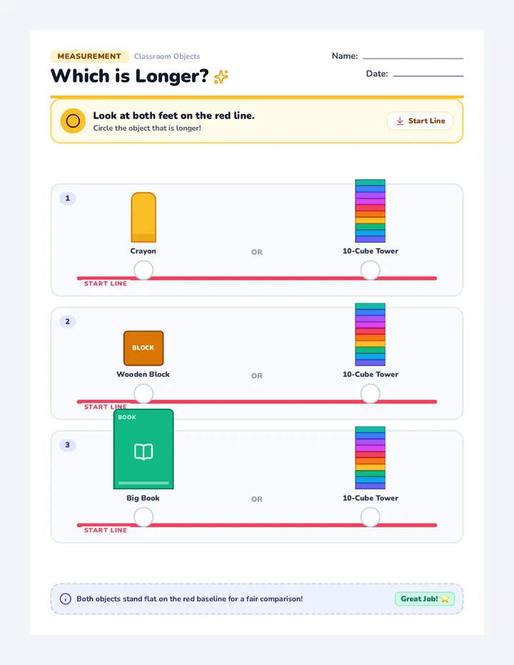 Longer Object Worksheet
