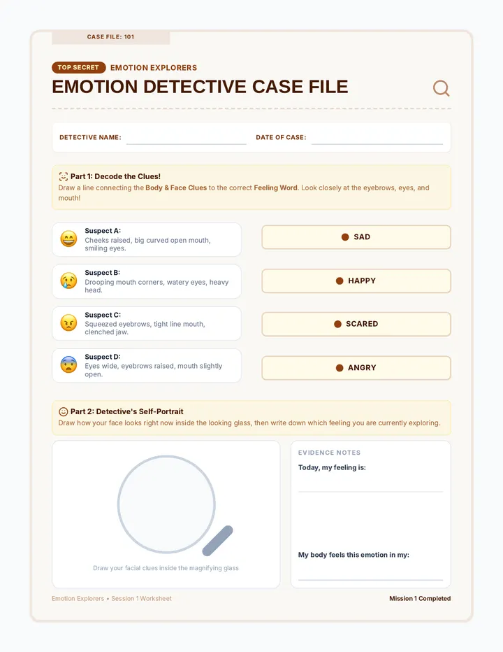 Emotion Detectives Worksheet