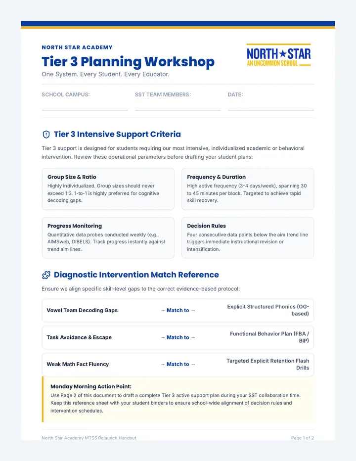 Tier 3 Planning Handout