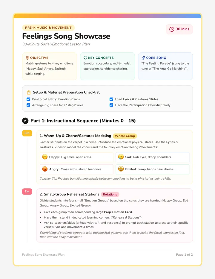 Song Showcase Plan