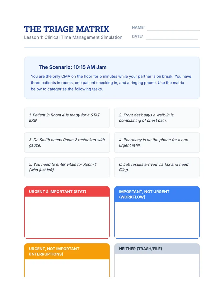 Triage Matrix Worksheet
