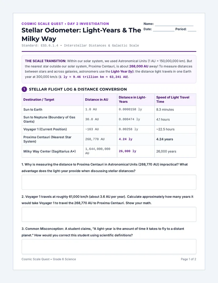 Stellar Distance Handout
