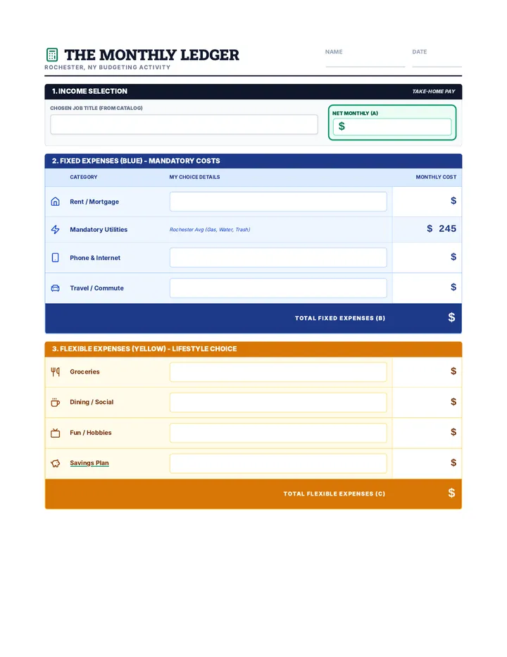 The Monthly Ledger Revised Worksheet