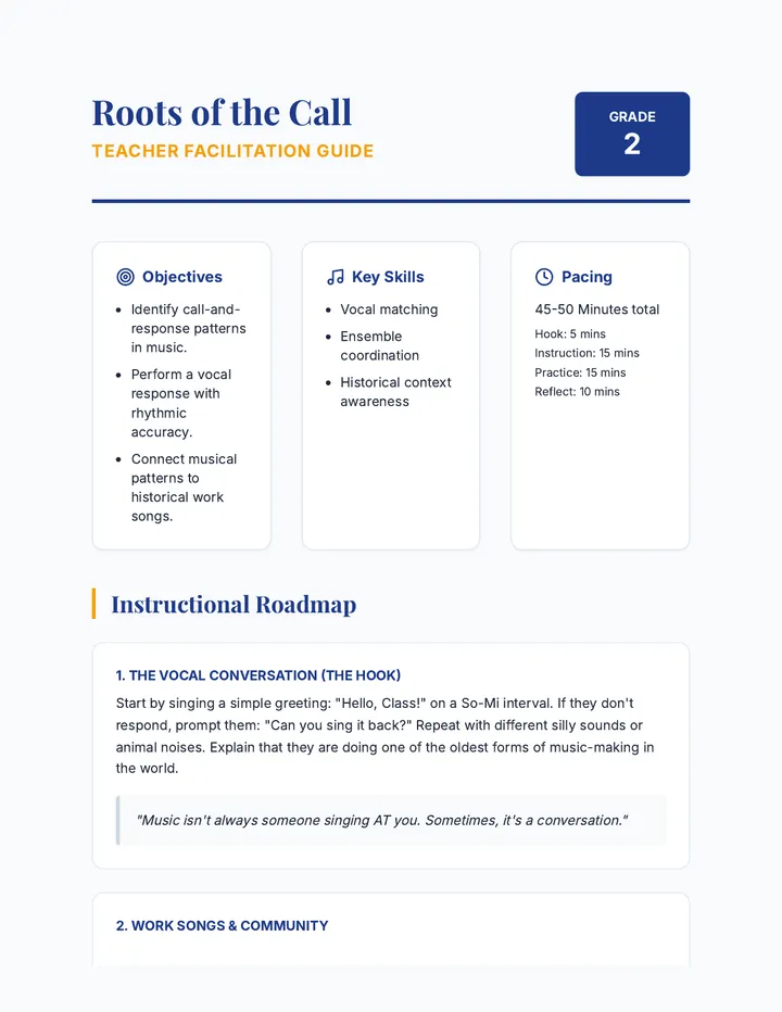 Roots of the Call Teacher Guide