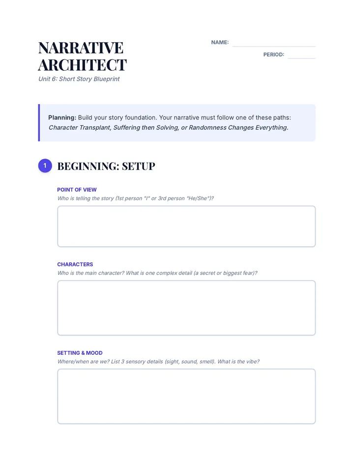 Narrative Architect Worksheet