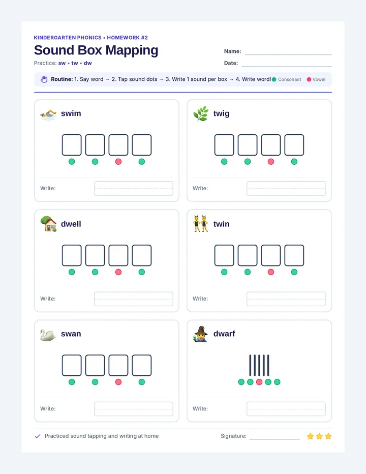 Sound Box Homework Worksheet