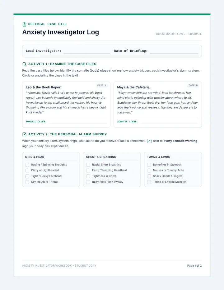 Anxiety Investigator Log