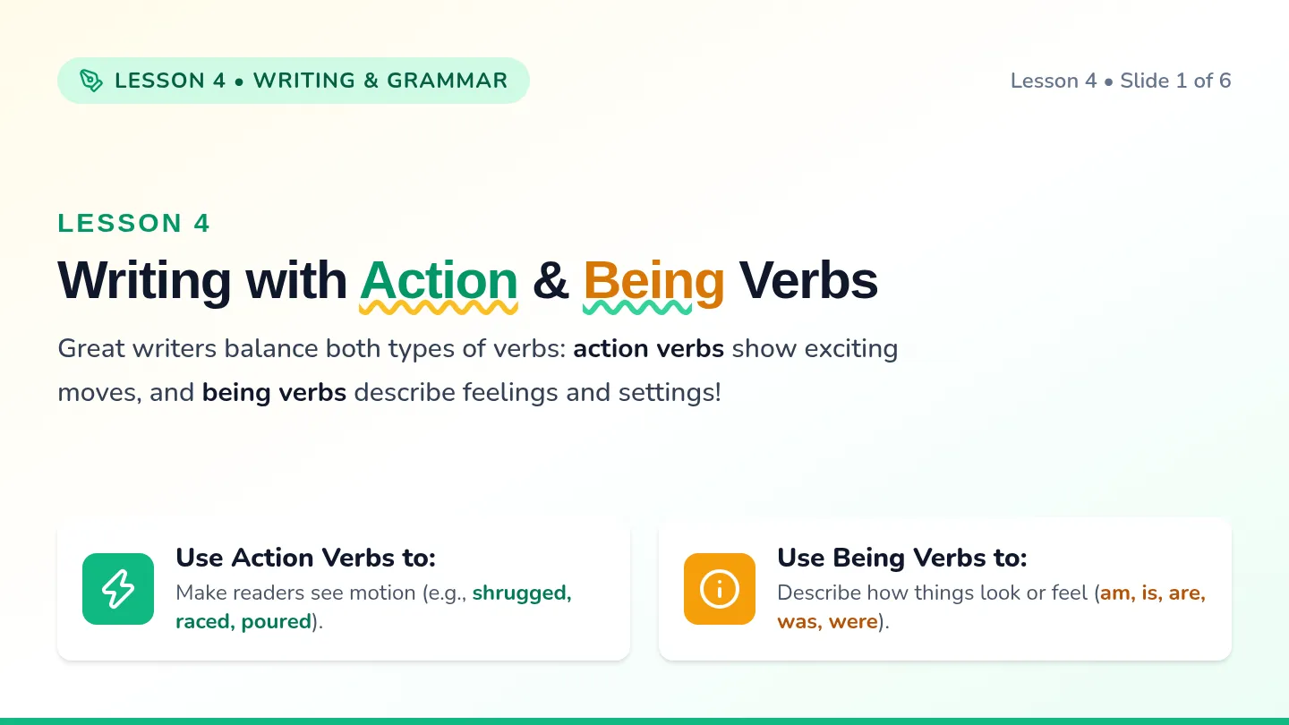 Verb Writers Slides