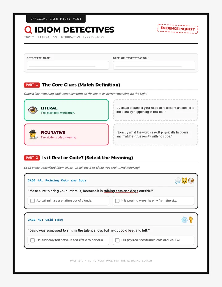 Case Files Worksheet