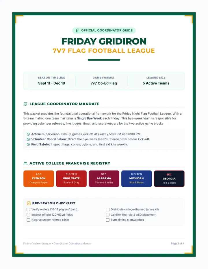 Coordinator League Packet